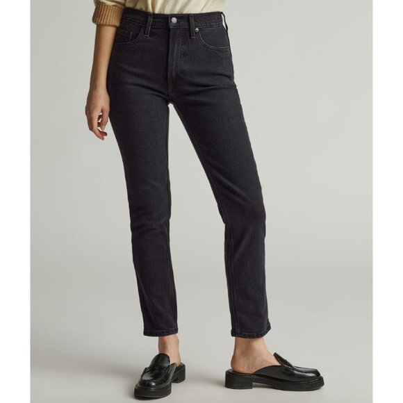 NWT Everlane The Original Cheeky Jean Womens 25 Crop Tumbled Black Denim - Picture 1 of 13